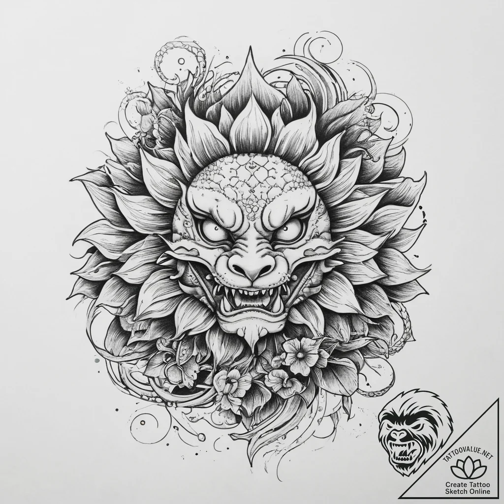 Tattoo sketch sunflower flower, tattoo drawin... - tattoo sketch (№1759701701_0, 05.10.2025 22:01) — tattoovalue.net