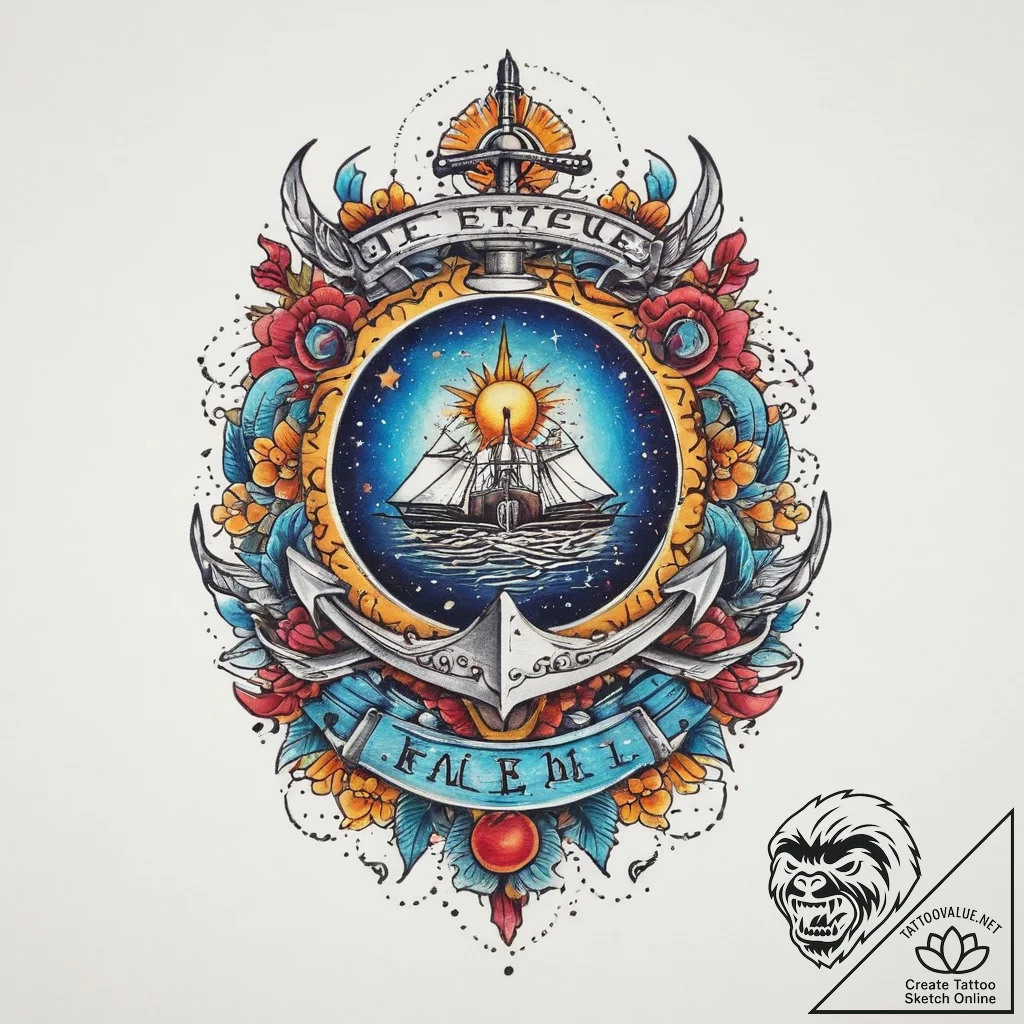 Tattoo sketch cosmic fable, tattoo line art,... - tattoo sketch (№1759702136_0, 05.10.2025 22:08) — tattoovalue.net