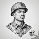 Tattoo sketch soldier with a pencil, ink illu… – tattoo sketch (№1759703024_0, 05.10.2025 22:23) — tattoovalue.net
