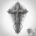 Tattoo sketch cross with a chain, tattoo flas… – tattoo sketch (№1759704543_0, 05.10.2025 22:49) — tattoovalue.net