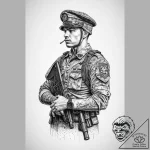 Tattoo sketch soldier with a letter, artistic… – tattoo sketch (№1759704759_0, 05.10.2025 22:52) — tattoovalue.net