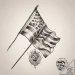 Tattoo sketch flag on a battlefield, ink illu… – tattoo sketch (№1759704984_0, 05.10.2025 22:56) — tattoovalue.net