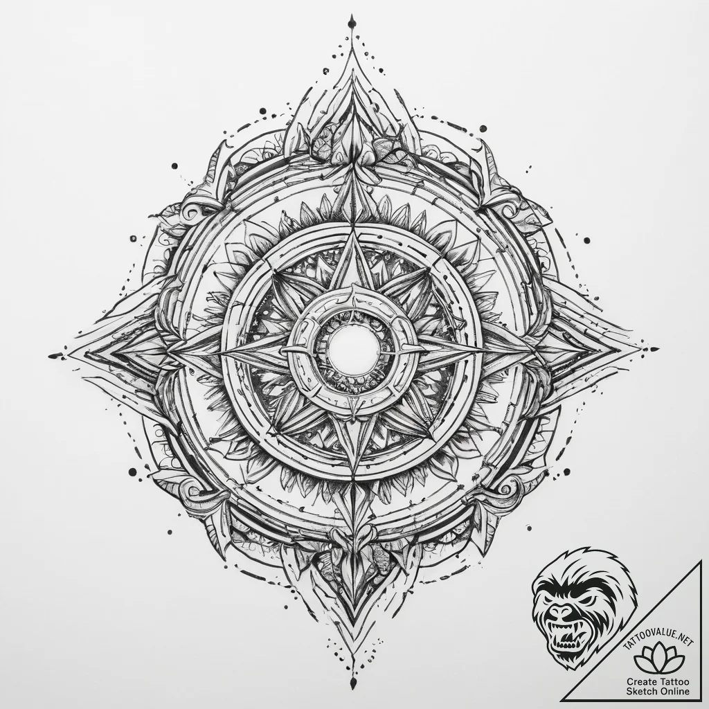 Tattoo sketch cosmic presence - tattoo sketch (№1759706304_0, 05.10.2025 23:18) — tattoovalue.net