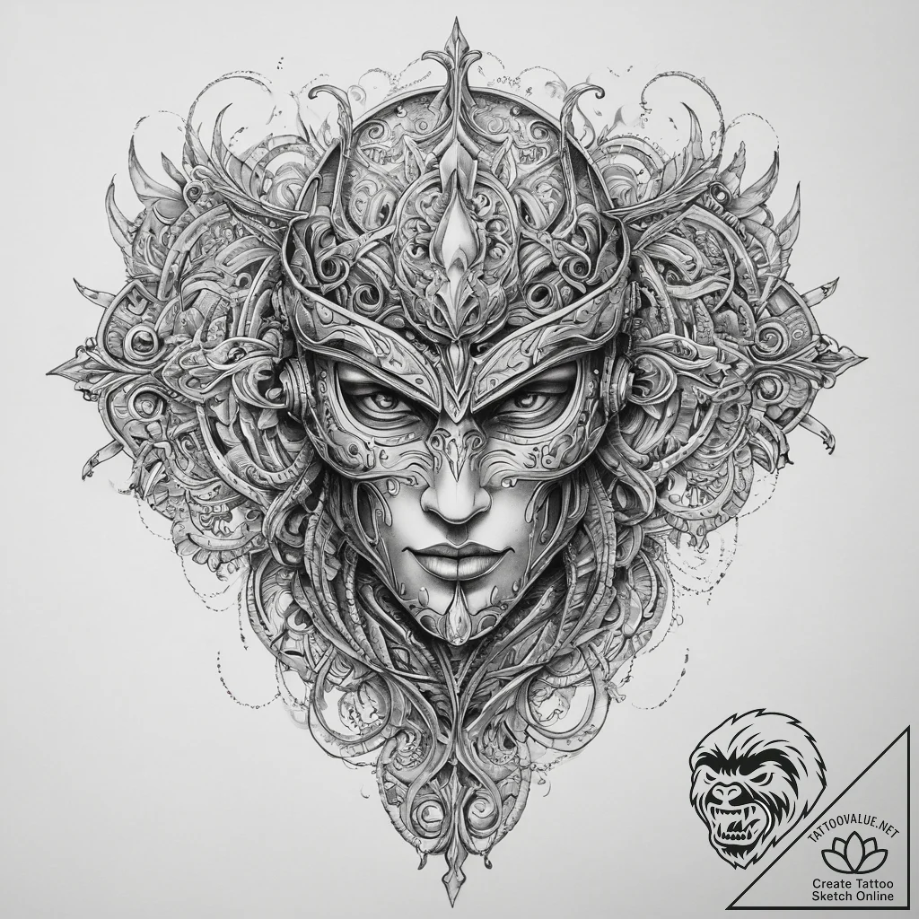 Tattoo sketch warforged, ink illustration for... - tattoo sketch (№1759706744_0, 05.10.2025 23:25) — tattoovalue.net