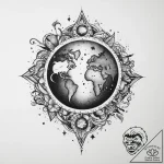 Tattoo sketch earth, tattoo flash sheet desig… – tattoo sketch (№1759707392_0, 05.10.2025 23:36) — tattoovalue.net
