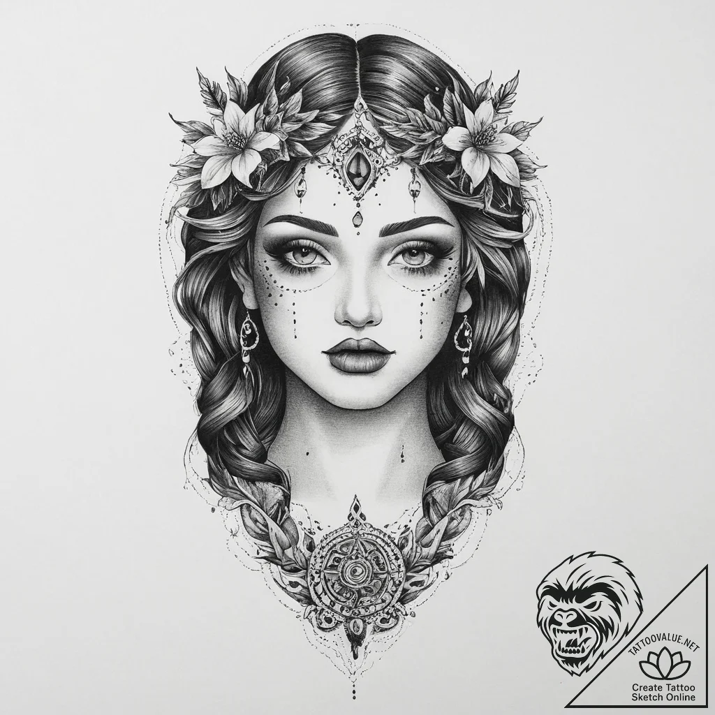 Tattoo sketch divine scene, artistic tattoo s... - tattoo sketch (№1759707824_0, 05.10.2025 23:43) — tattoovalue.net