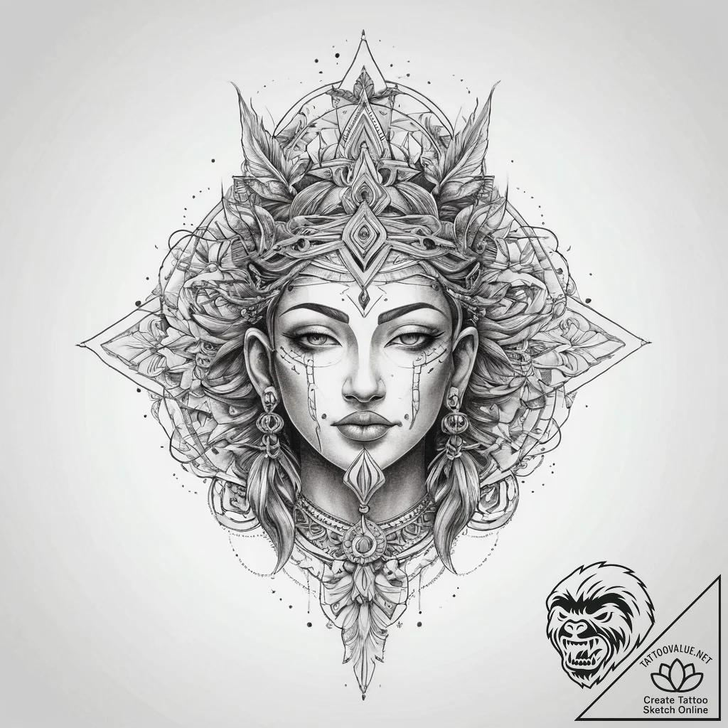 Tattoo sketch sacred kingdom, tattoo line art... - tattoo sketch (№1759708040_0, 05.10.2025 23:47) — tattoovalue.net