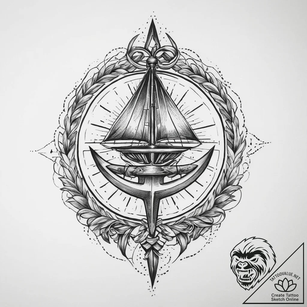 Tattoo sketch sacred space, concept art for t... - tattoo sketch (№1759708902_0, 06.10.2025 00:01) — tattoovalue.net