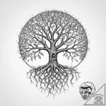 Tattoo sketch tree of life with roots and bra… – tattoo sketch (№1759709770_0, 06.10.2025 00:16) — tattoovalue.net