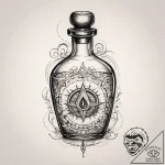 Tattoo sketch magic potion bottle, ink illust… – tattoo sketch (№1759710205_0, 06.10.2025 00:23) — tattoovalue.net
