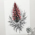 Tattoo sketch bottlebrush flower, tattoo flas… – tattoo sketch (№1759710647_0, 06.10.2025 00:30) — tattoovalue.net