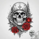 Tattoo sketch soldier with a pen, ink illustr… – tattoo sketch (№1759710863_0, 06.10.2025 00:34) — tattoovalue.net