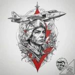 Tattoo sketch soldier with a plane, ink illus… – tattoo sketch (№1759712848_0, 06.10.2025 01:07) — tattoovalue.net