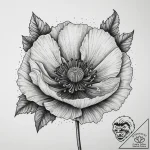 Tattoo sketch oriental poppy, concept art for… – tattoo sketch (№1759715264_0, 06.10.2025 01:47) — tattoovalue.net