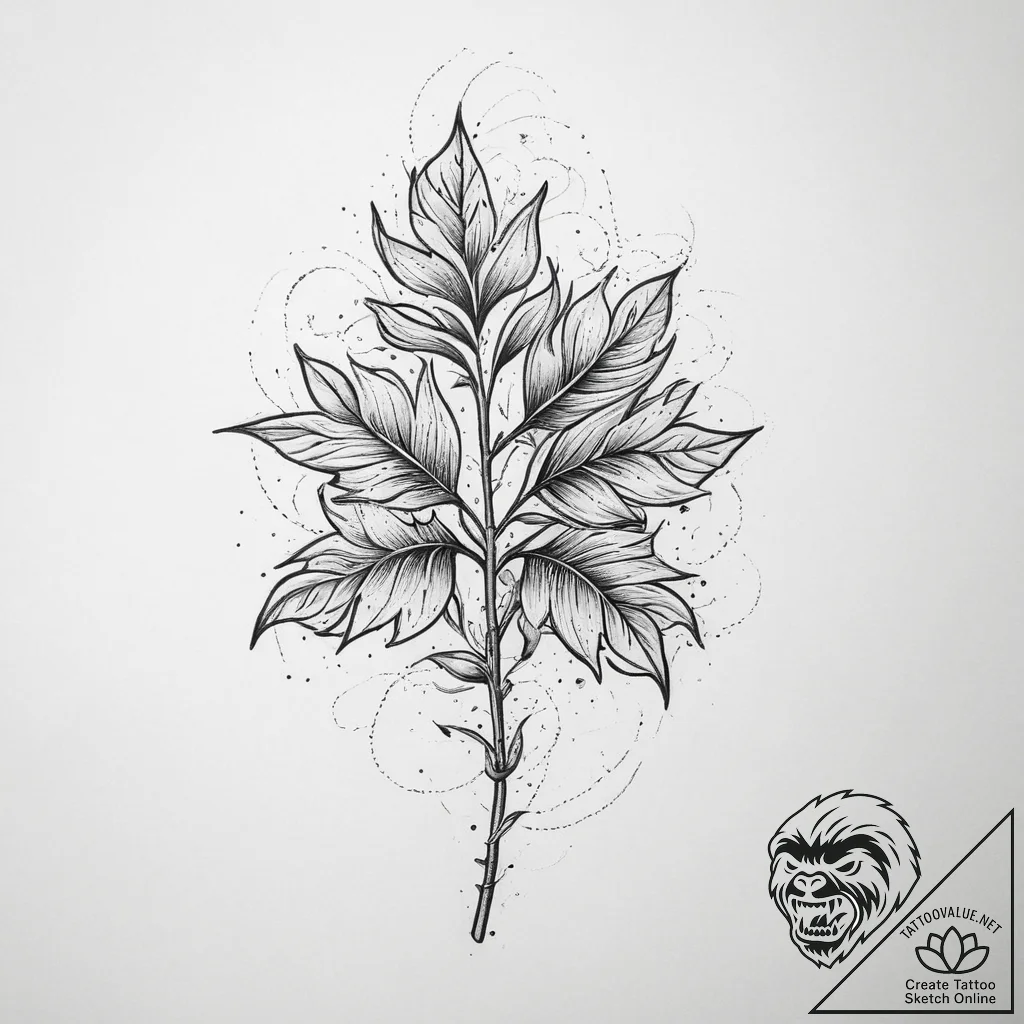 Tattoo sketch a symbolic plant, tattoo sketch... - tattoo sketch (№1759716777_0, 06.10.2025 02:12) — tattoovalue.net