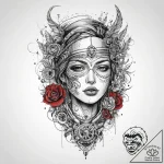 Tattoo sketch ocean, tattoo line art, on a cl… – tattoo sketch (№1759716993_0, 06.10.2025 02:16) — tattoovalue.net