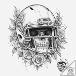 Tattoo sketch football helmet with a number,… – tattoo sketch (№1759717640_0, 06.10.2025 02:27) — tattoovalue.net