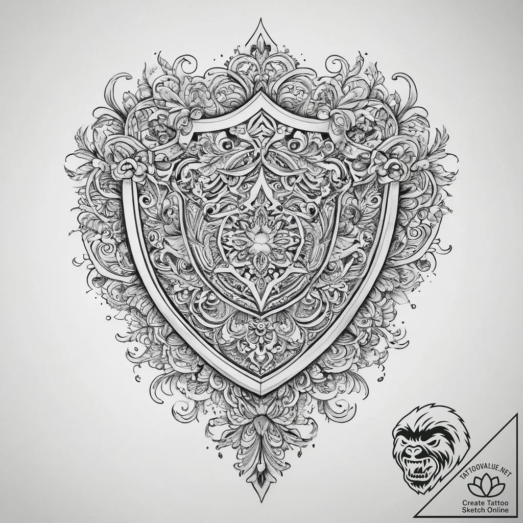 Tattoo sketch узор в виде щита, ink illustrat... - tattoo sketch (№1759718288_0, 06.10.2025 02:38) — tattoovalue.net