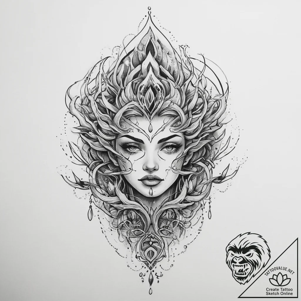 Tattoo sketch water elemental, tattoo flash s... - tattoo sketch (№1759719171_0, 06.10.2025 02:52) — tattoovalue.net