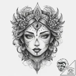 Tattoo sketch spiritual character, tattoo fla… – tattoo sketch (№1759719605_0, 06.10.2025 03:00) — tattoovalue.net