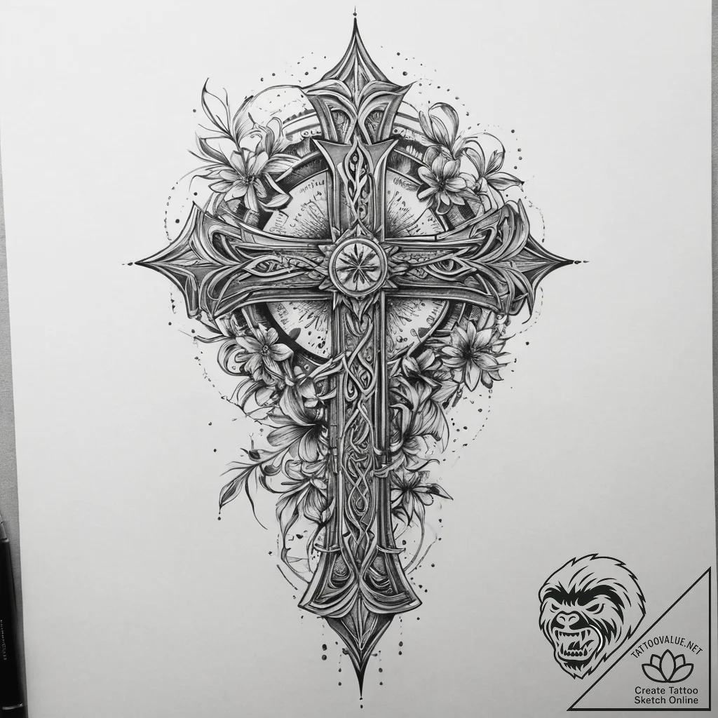 Tattoo sketch mystical spring, tattoo line ar... - tattoo sketch (№1759719821_0, 06.10.2025 03:03) — tattoovalue.net