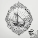 Tattoo sketch boating a person on a boat, con… – tattoo sketch (№1759720470_0, 06.10.2025 03:14) — tattoovalue.net