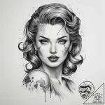 Tattoo sketch pin-up girl, tattoo sketch desi… – tattoo sketch (№1759720686_0, 06.10.2025 03:18) — tattoovalue.net