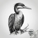 Tattoo sketch cormorant, ink illustration for… – tattoo sketch (№1759721334_0, 06.10.2025 03:28) — tattoovalue.net