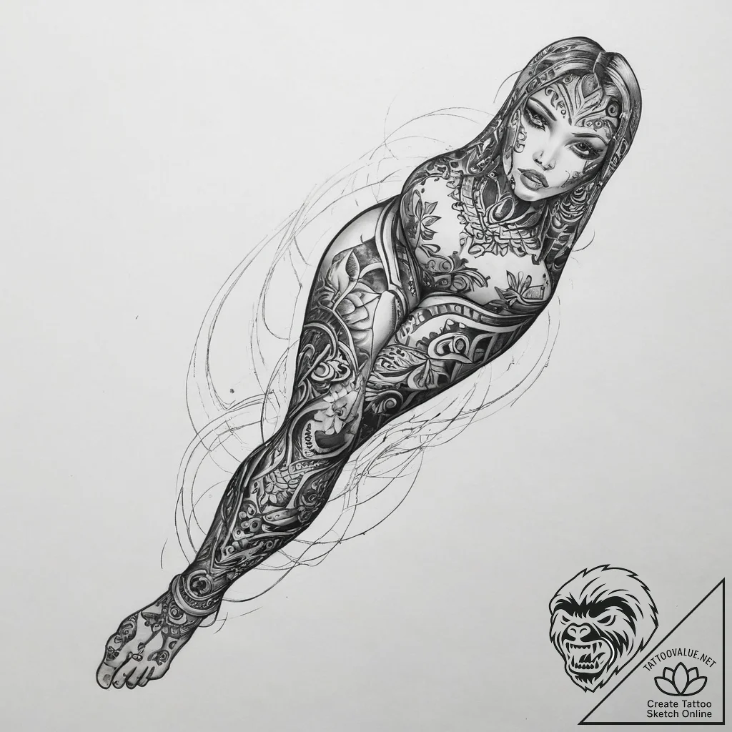 Tattoo sketch leg - tattoo sketch (№1759721550_0, 06.10.2025 03:32) — tattoovalue.net