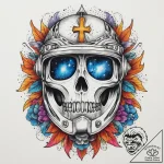 Tattoo sketch cosmic helmet, tattoo flash she… – tattoo sketch (№1759721983_0, 06.10.2025 03:39) — tattoovalue.net