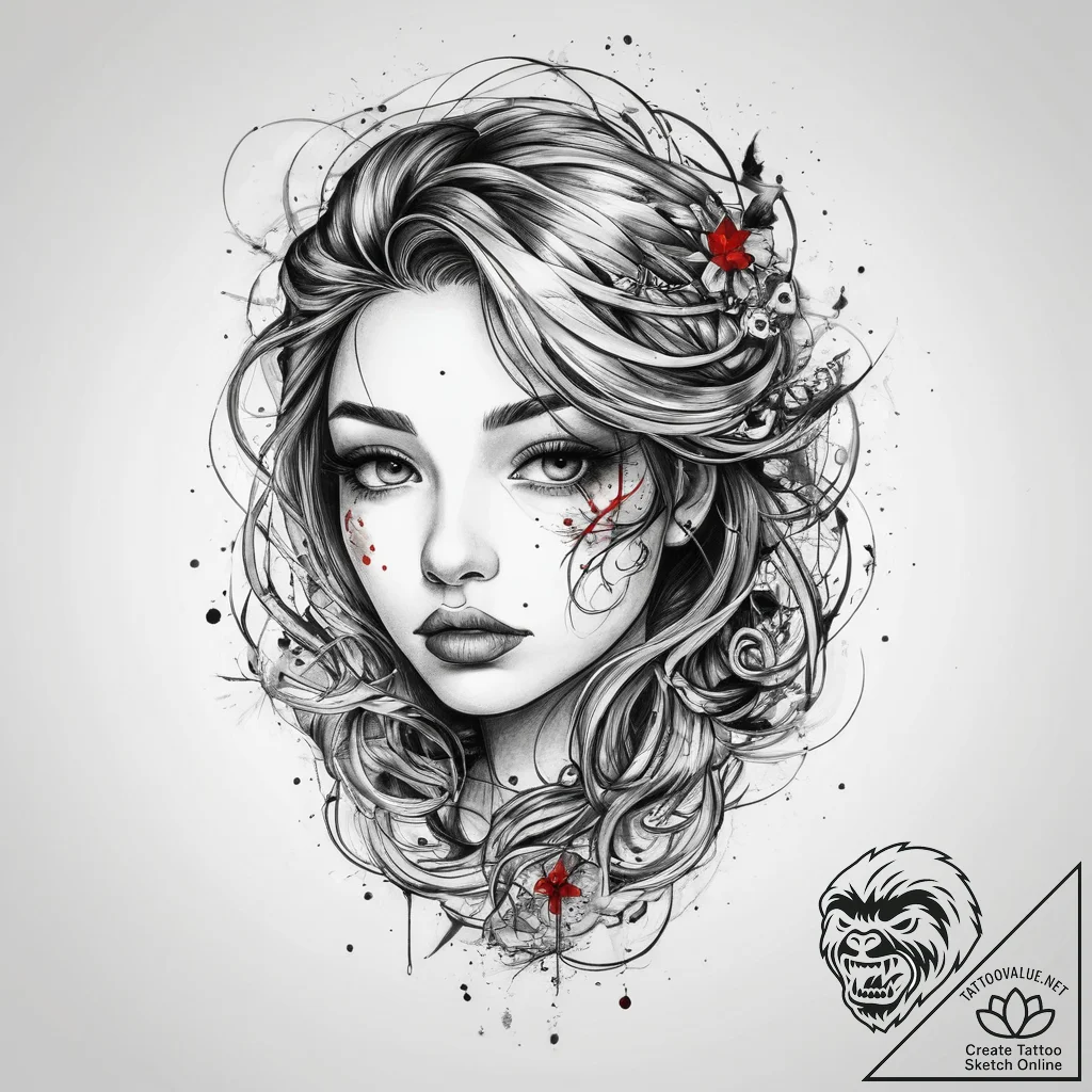 Tattoo sketch flowing lines of magic, tattoo... - tattoo sketch (№1759722637_0, 06.10.2025 03:50) — tattoovalue.net