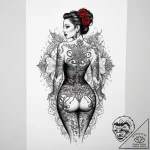 Tattoo sketch formal dress with a quote, ink… – tattoo sketch (№1759722862_0, 06.10.2025 03:54) — tattoovalue.net
