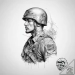 Tattoo sketch soldier with a map, artistic ta… – tattoo sketch (№1759723079_0, 06.10.2025 03:57) — tattoovalue.net