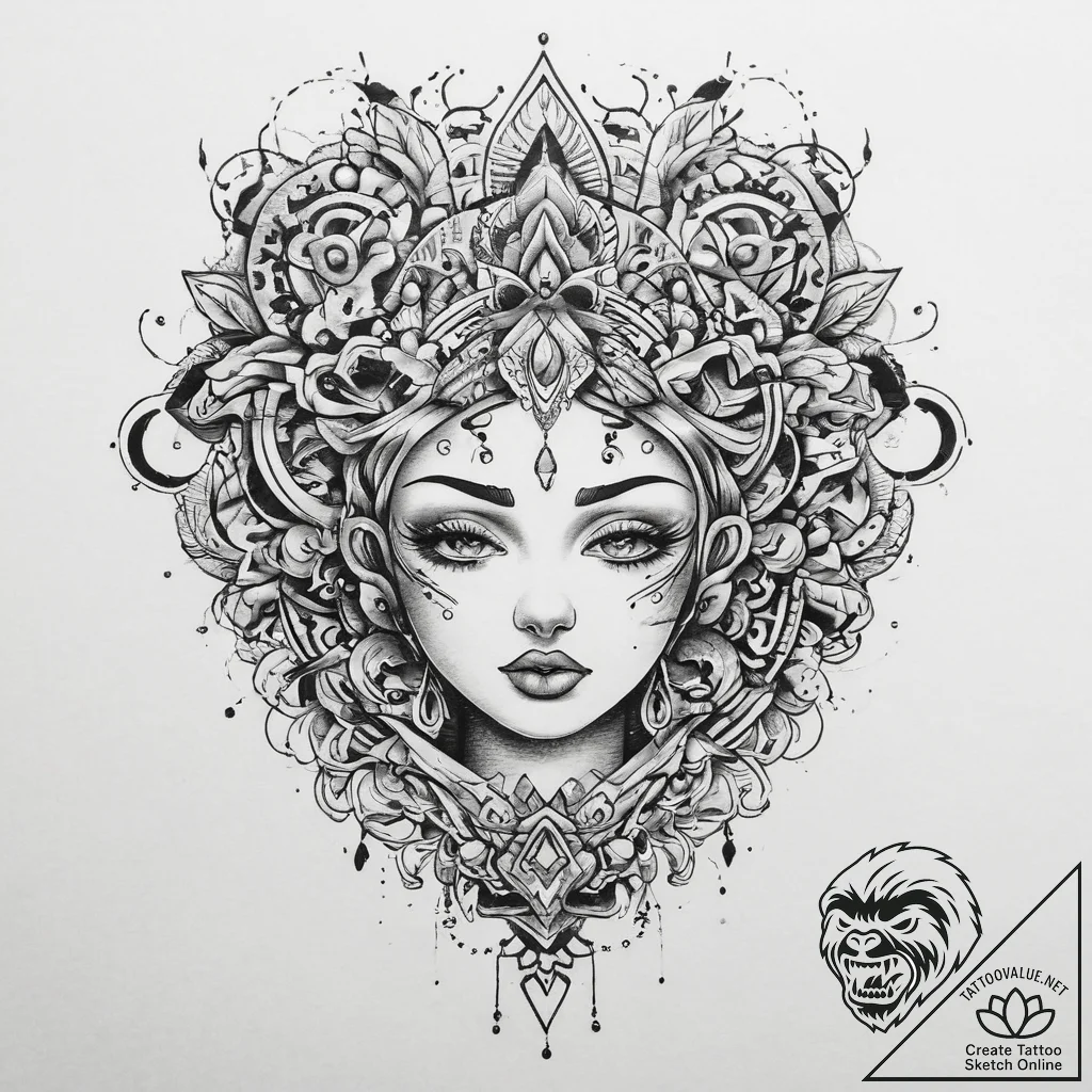 Tattoo sketch puzzle, artistic tattoo sketch,... - tattoo sketch (№1759723295_0, 06.10.2025 04:01) — tattoovalue.net