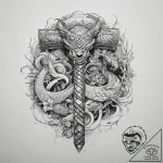Tattoo sketch thor mjolnir hammer, artistic t… – tattoo sketch (№1759723510_0, 06.10.2025 04:05) — tattoovalue.net