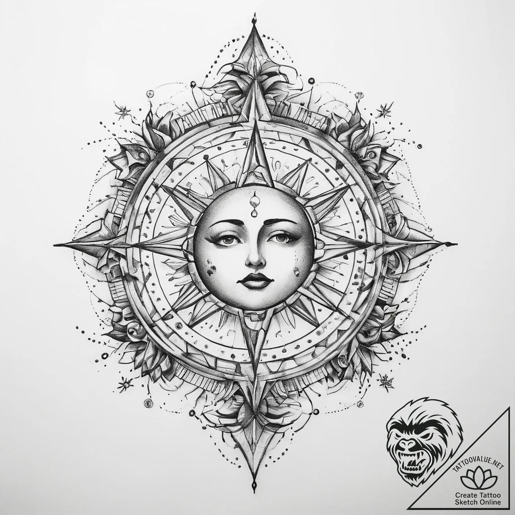 Tattoo sketch cosmic history - tattoo sketch (№1759723944_0, 06.10.2025 04:12) — tattoovalue.net