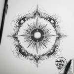 Tattoo sketch holy cosmos – tattoo sketch (№1759724809_0, 06.10.2025 04:26) — tattoovalue.net