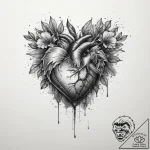 Tattoo sketch bleeding heart flower, concept… – tattoo sketch (№1759725896_0, 06.10.2025 04:44) — tattoovalue.net