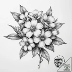 Tattoo sketch forget-me-not flower – tattoo sketch (№1759726331_0, 06.10.2025 04:52) — tattoovalue.net