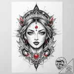Tattoo sketch divine aura, artistic tattoo sk… – tattoo sketch (№1759726780_0, 06.10.2025 04:59) — tattoovalue.net