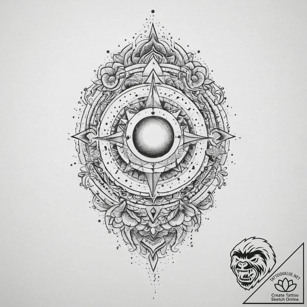 Tattoo sketch cosmic universe, artistic tatto... - tattoo sketch (№1759728946_0, 06.10.2025 05:35) — tattoovalue.net
