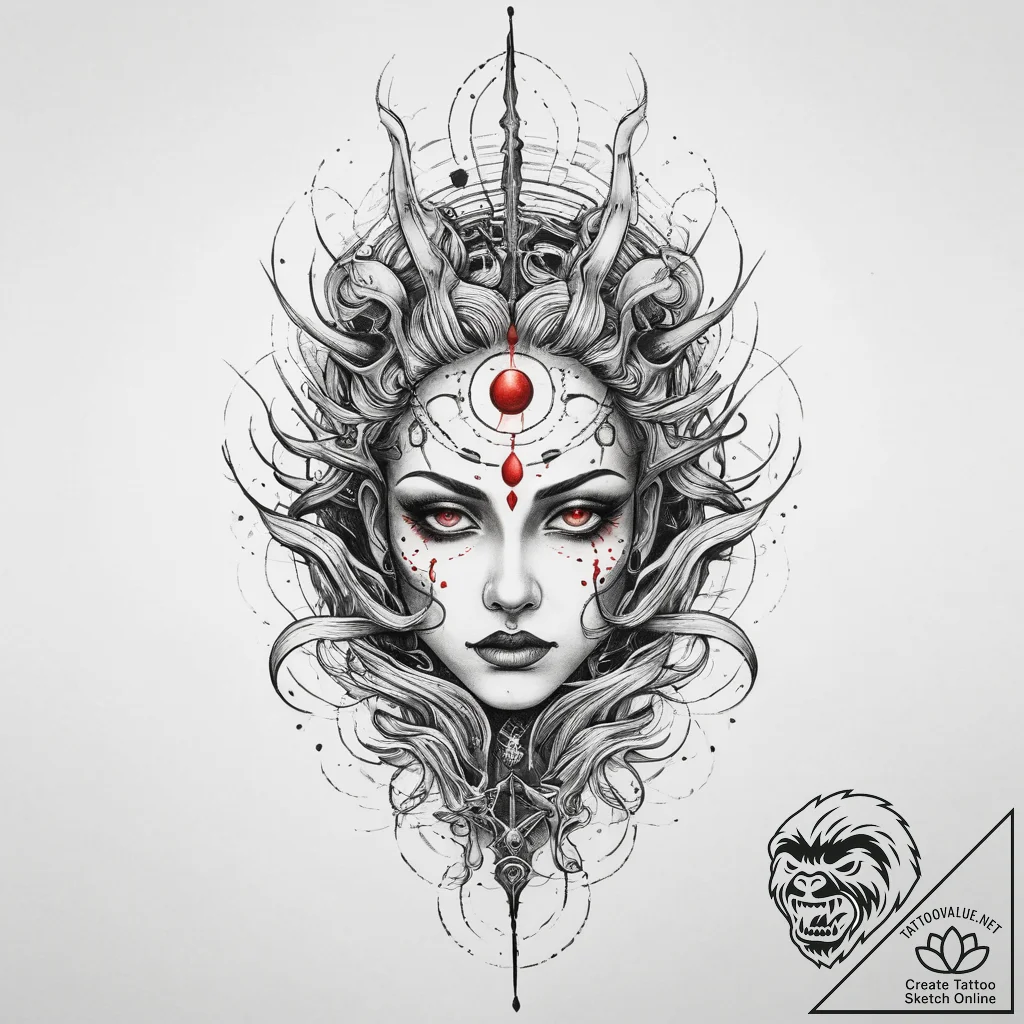 Tattoo sketch cosmic ghost, tattoo drawing ou... - tattoo sketch (№1759729595_0, 06.10.2025 05:46) — tattoovalue.net
