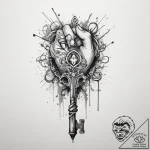 Tattoo sketch hands with a key, concept art f… – tattoo sketch (№1759730244_0, 06.10.2025 05:57) — tattoovalue.net