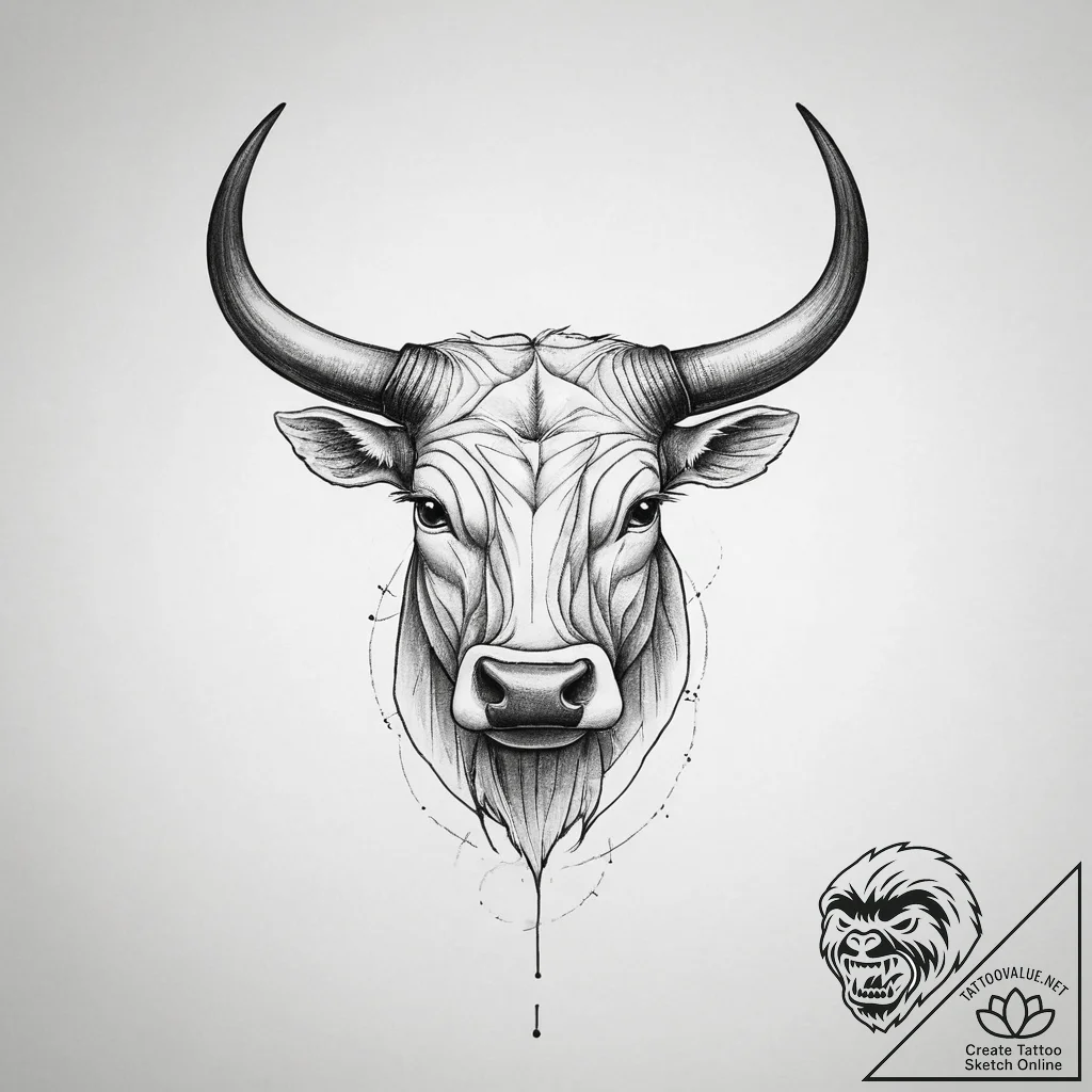 Tattoo sketch bullhead, tattoo sketch design,... - tattoo sketch (№1759730477_0, 06.10.2025 06:01) — tattoovalue.net