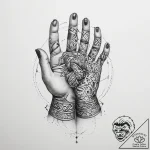 Tattoo sketch hands with a knot, artistic tat… – tattoo sketch (№1759731988_0, 06.10.2025 06:26) — tattoovalue.net