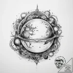 Tattoo sketch cosmic sphere – tattoo sketch (№1759732869_0, 06.10.2025 06:41) — tattoovalue.net