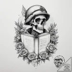 Tattoo sketch soldier with a book, tattoo ske… – tattoo sketch (№1759734609_0, 06.10.2025 07:10) — tattoovalue.net