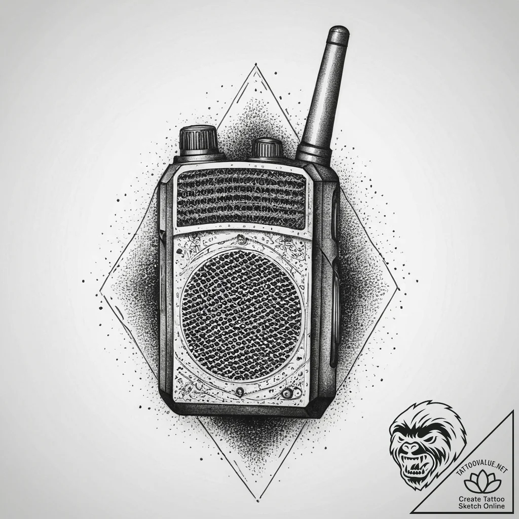Tattoo sketch walkie-talkie, artistic tattoo... - tattoo sketch (№1759734825_0, 06.10.2025 07:13) — tattoovalue.net