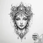 Tattoo sketch cosmic person – tattoo sketch (№1759735906_0, 06.10.2025 07:31) — tattoovalue.net