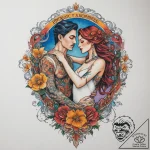 Tattoo sketch romantic dance with a quote, ta… – tattoo sketch (№1759736555_0, 06.10.2025 07:42) — tattoovalue.net